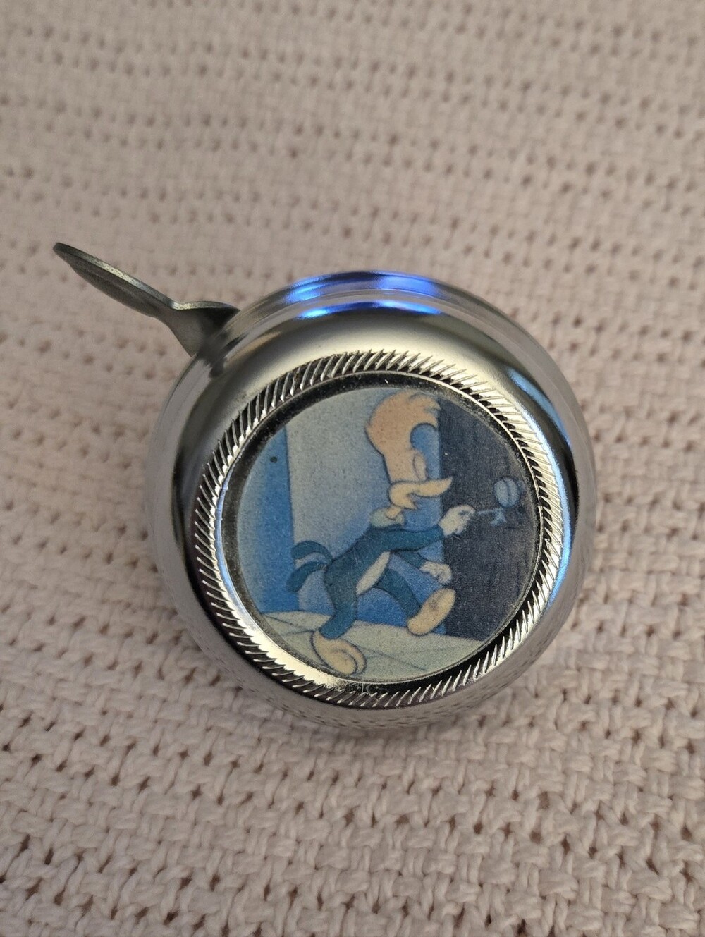 Vintage Woody Woodpecker Chrome Bicycle Bell – Classic Handlebar Ringer